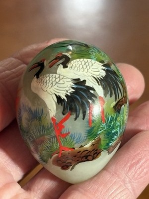 Vintage Hand-painted Miniature Chinese Jade Egg