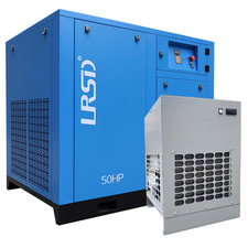 460 V 50 HP Rotary Screw Air Compressor 3 Phase + 233 CFM Refrigerated Air Dryer