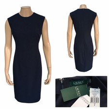 RALPH LAUREN ABITO TUBINO SENZA MANICHE IN JERSEY DONNA BLU NAVY  TAGLIA UK 6-8