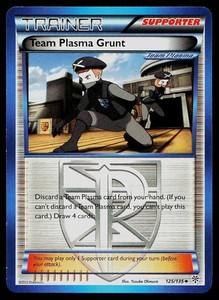 Team Plasma Grunt 125/135 Plasma Storm Uncommon Trainer Supporter