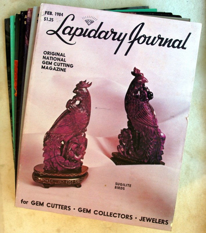 LAPIDARY JOURNAL MAGAZINE, LOT OF 7, 1984 CUTTING, JEWELRY, MINERALS