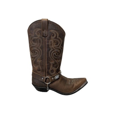 Smoky Mountain 6352 Women 9D Brown Leather Cowboy Western Boots Harness Studs