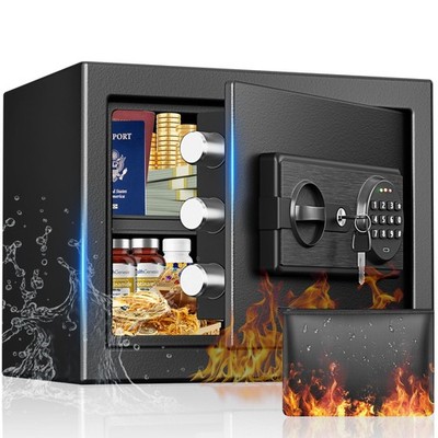 1.2 Cubic Feet Small Fire Safe Box for Home, Fireproof Lock Box, Personal Sec...