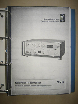 operating + service manual Wandel Goltermann SPM-6 selektiver Pegelmesser SPM6