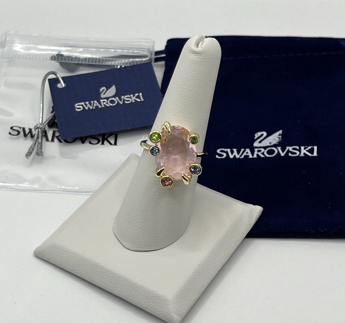 Swarovski Multicolored Gema Statement Ring Size 7