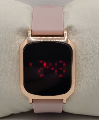 Pink Smart Watch For Girls Black Ladies Dark Pink Black LED Alarm Chrono  Digital Watch J9 UK