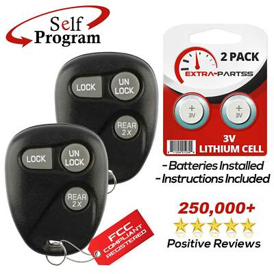 2 For 1997 1998 1999 Chevrolet Tahoe Car Remote Keyless Entry Key Fob