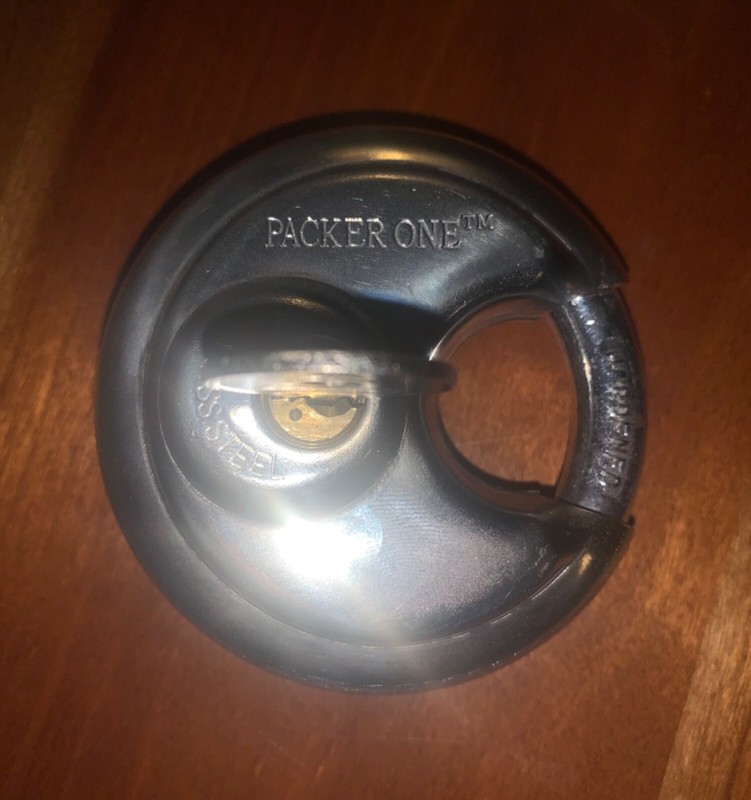Storage Locker Packer One Stainless Steel Disc Padlock 2 3/4” Shielded Shackle 