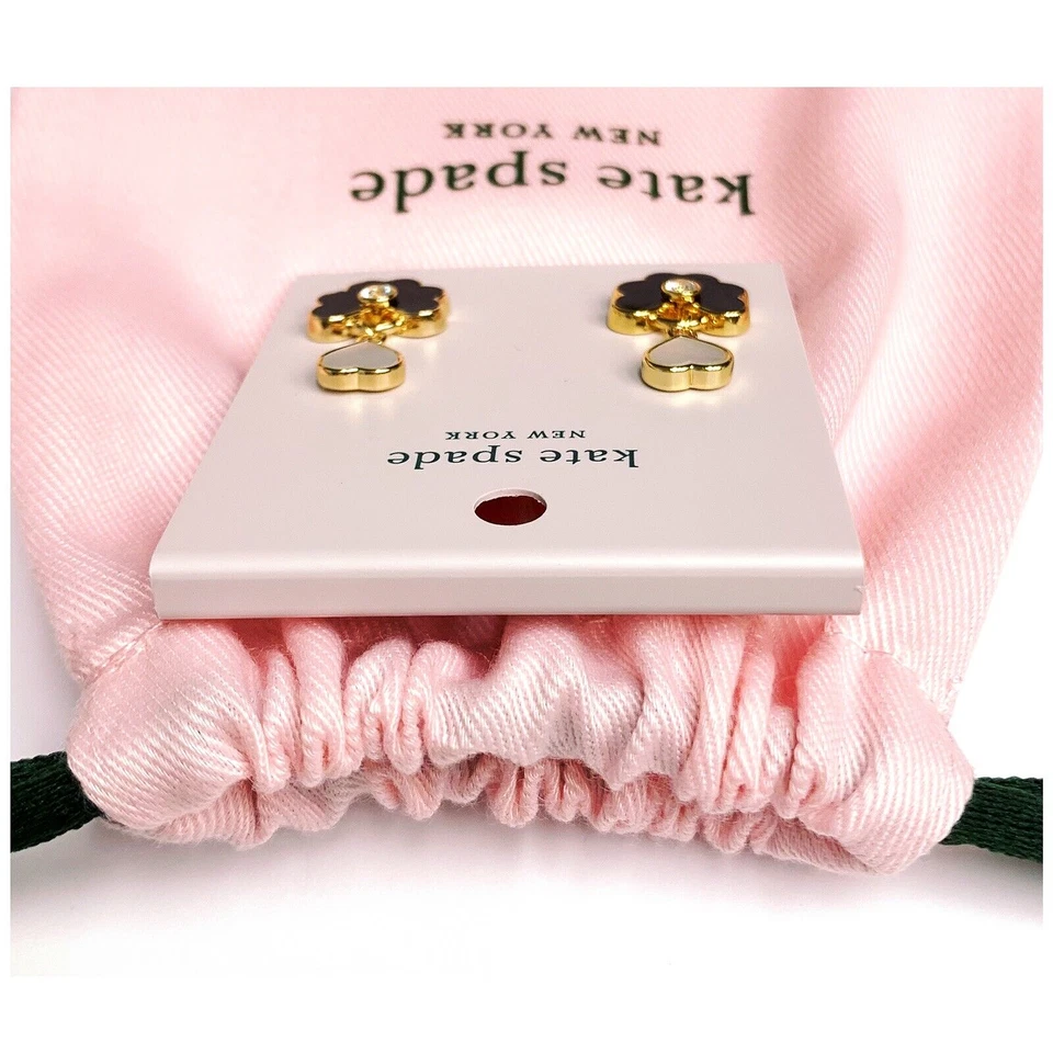 NWT Kate Spade SPADE FLOWER 12-K Gold Plated Brass Mother-of-pearl Drop Earrings - Image 4 of 4