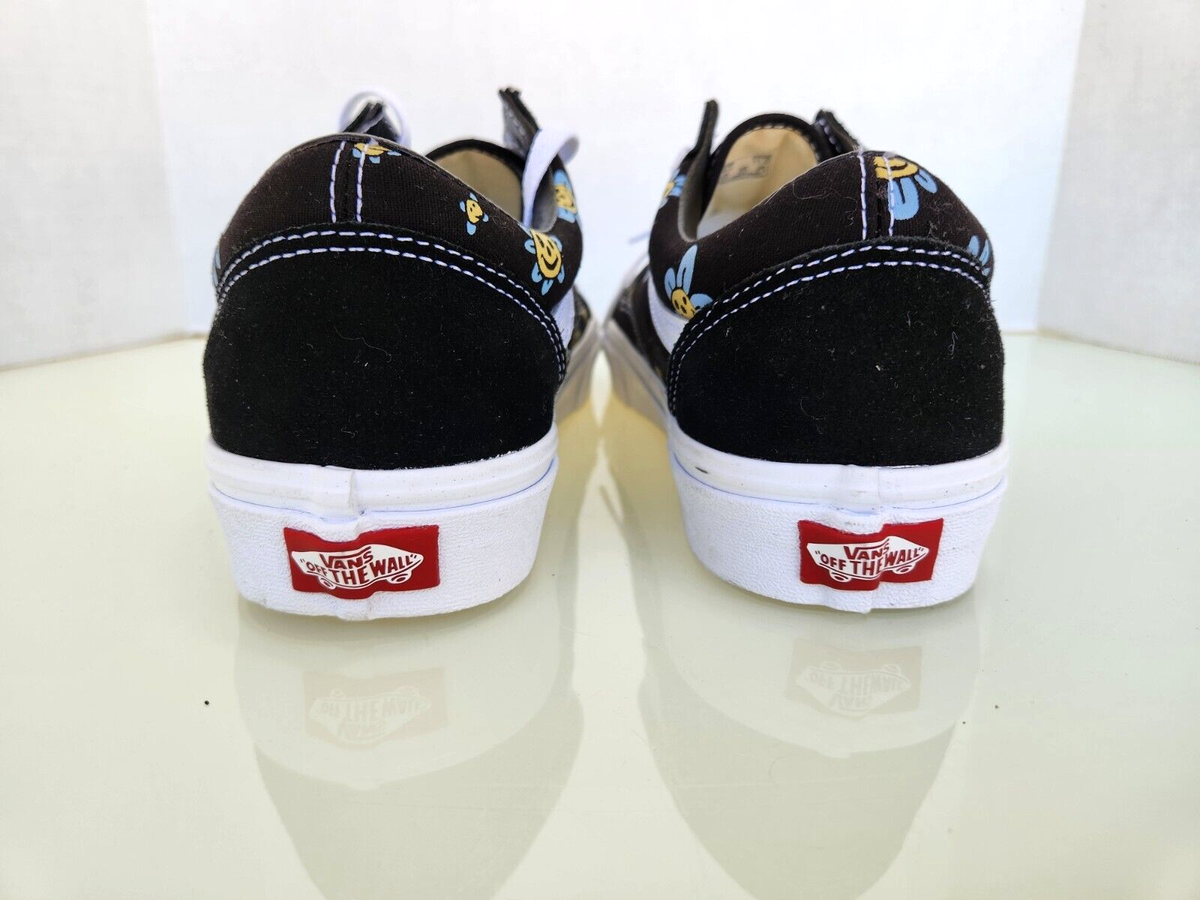 Vans Old Skool Unisex Trippy Grin Black Floral Skate Shoes New Sz