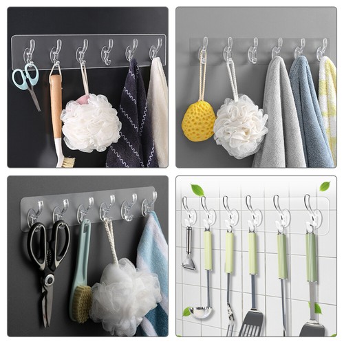 Organizador de cocina colgante gancho adhesivo de almacenamiento montado en la pared de 10 piezas - Imagen 3 de 12