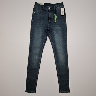 Cheap Monday Womens Jeans Blue W26 -27 High Rise Skinny Fit Stretch Denim