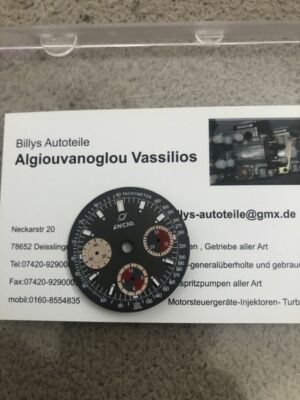 ENICAR ZIFFERBLATT Tachymeter VINTAGE Swiss NOS Valjoux 72 Sehr selten!
