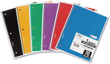 Mead Spiral Notebooks, 6 Pack, 1 Subject, College Ruled Paper, 7-1/2" X 10-1/2",