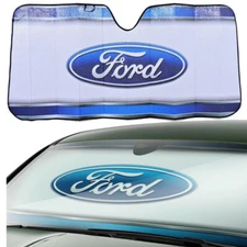 FORD Blue Elite Car Truck Front Windshield Folding Accordion Sun Shade Sunshade