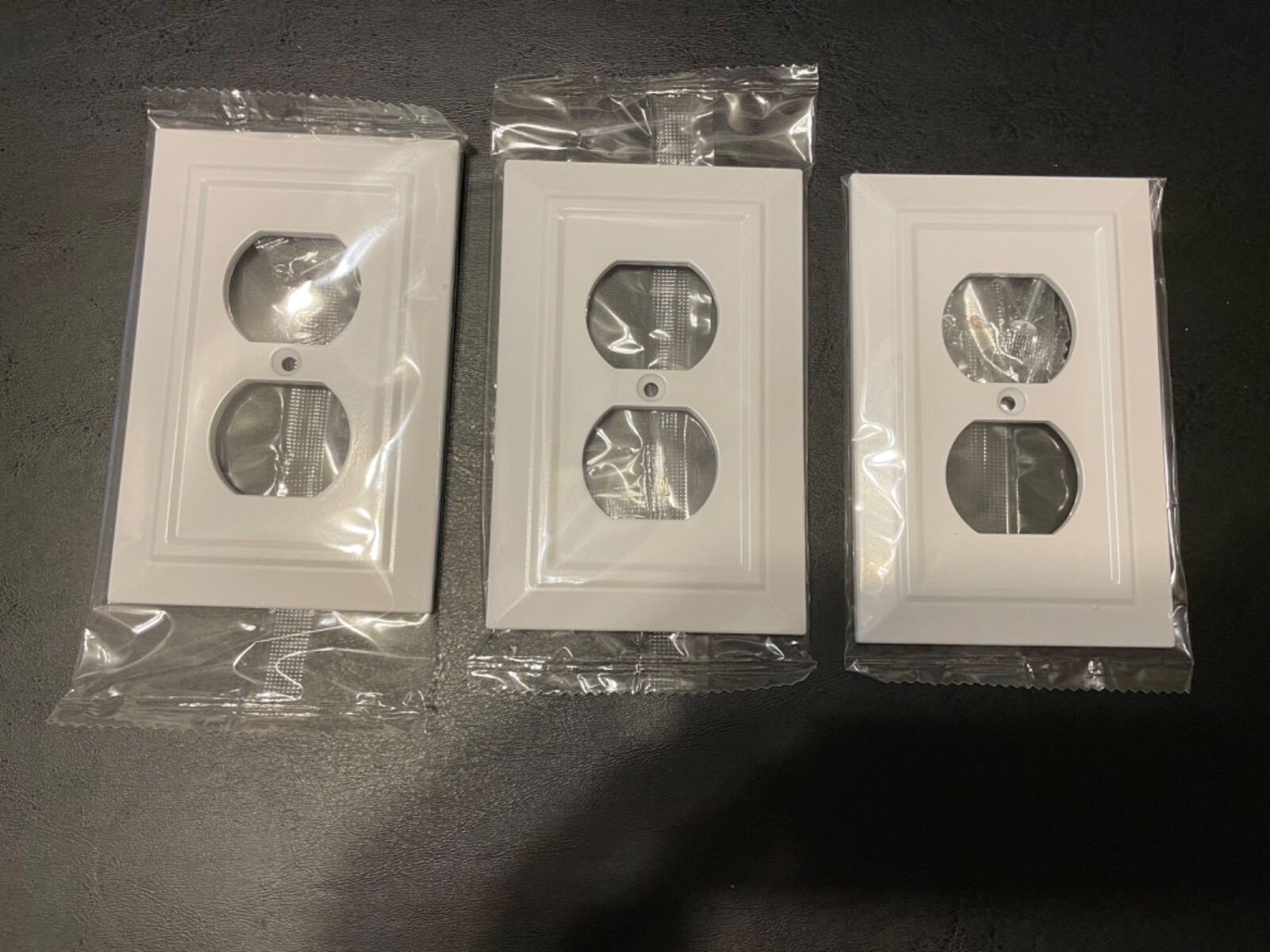 NWT Lot of 3 White Franklin Brass Wall Plates 1 Gang Outlet Covers With