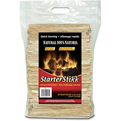 Pine Mountain STO StarterStikk 100% Fatwood, 10 Pound Resealable Poly Bag