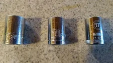 1/2 Drive Metric Sockets 3 ea. SK 19mm 40319, Powerbuilt 18mm, DeWalt 17mm