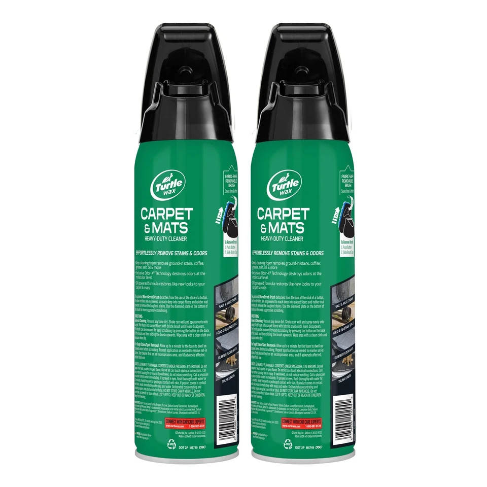 Turtle Wax Power Out! Carpet & Mats Cleaner & Odor Eliminator 18 Fl Oz 2-Pack - Imagem 2 de 3