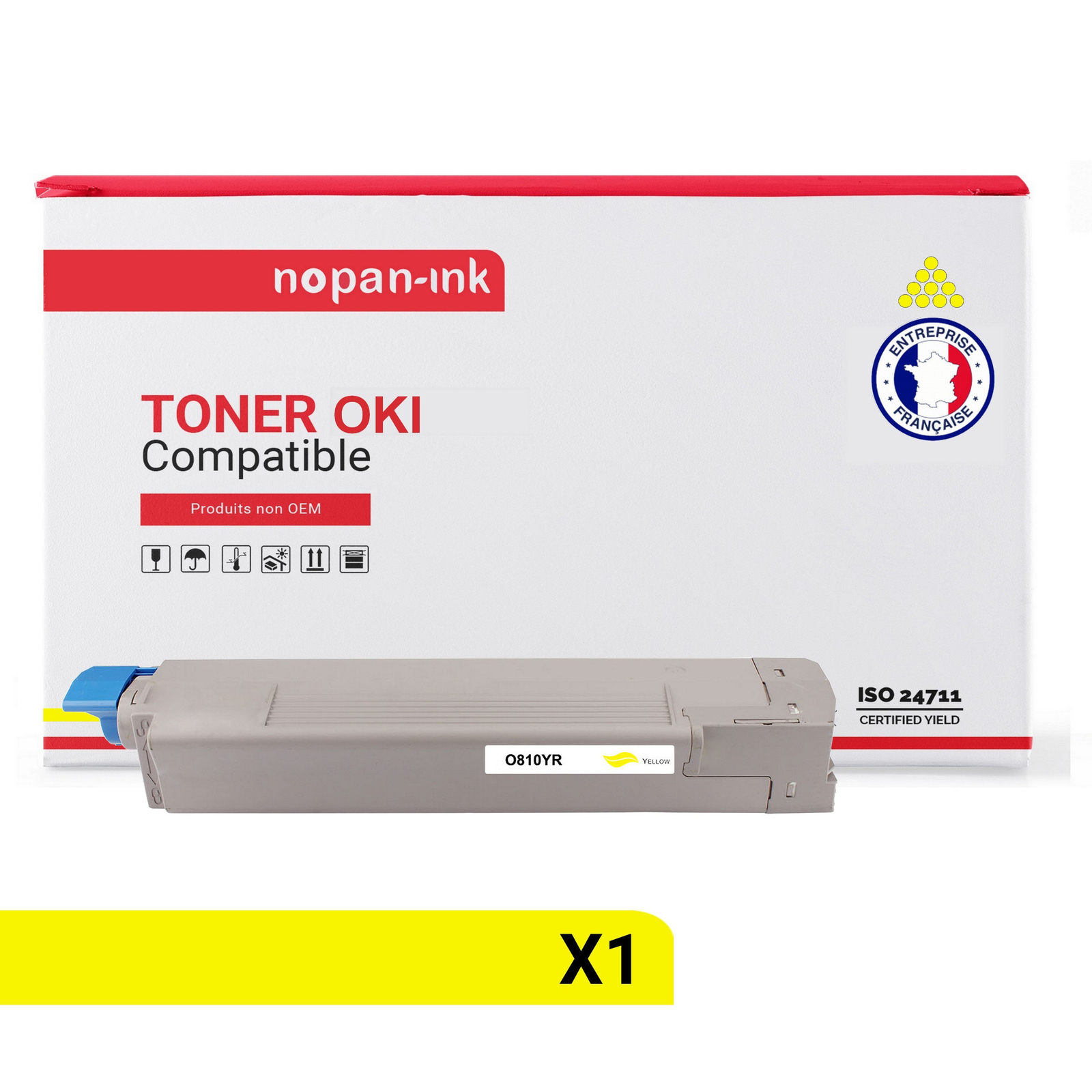 Toner jaune compatible OKI 44059105 NOPAN-INK pour des graphiques éclatants
