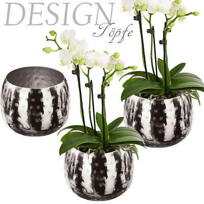 3er SET BLUMENTOPF SILBER