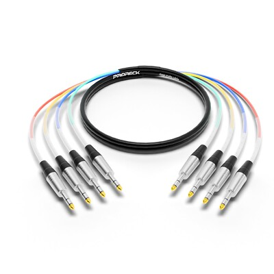 #ad proreck Snake Cable 4 Channel 10ft Shielded Audio Cable 1 4#x27;#x27; TRS to 1 4#x27;#x27; TRS $22.99