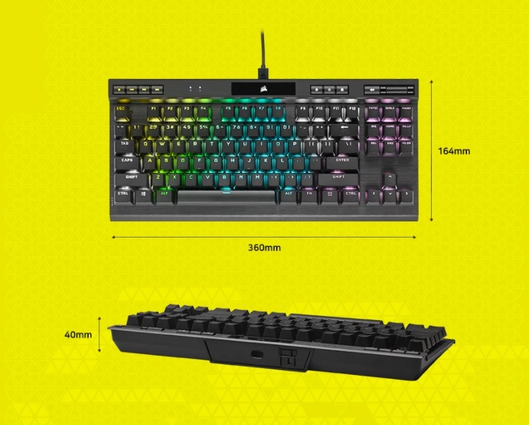 CORSAIR K70 RGB TKL Champion Mechanical Keyboard Red Switch Korean / English - Image 3 of 4