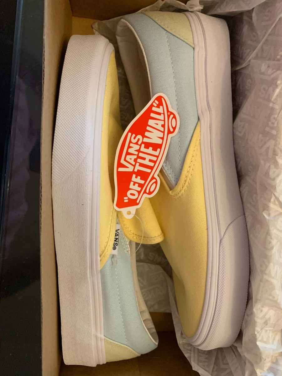 Vans Classic Slip On Pastel Block Multi True White VN000XG8ATD US Mens 6.5