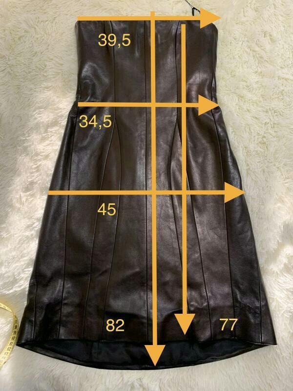 Yves Saint Laurent corsetto nero abito in lambella taglia xs 2 38 sulla spalla