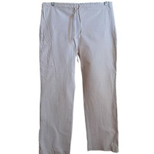 32x31 Vintage White Canvas Cotton Drawstring Pants Relaxed Fit Boho 1970's