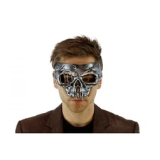Skull Half Mask - Barbed Wire - Costume Accessory - One Size - 2 Colors