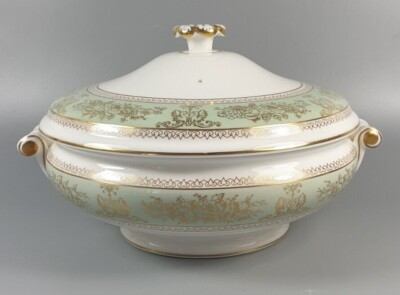 WEDGWOOD COLUMBIA SALBEIGRÜN & GOLD GESCHIRR * EINZELN VERKAUFT WÄHLEN SIE AUS*