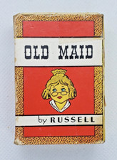 Vintage Old Maid By Russel Big Little Card Game Box Instructions Cards COMPLETE