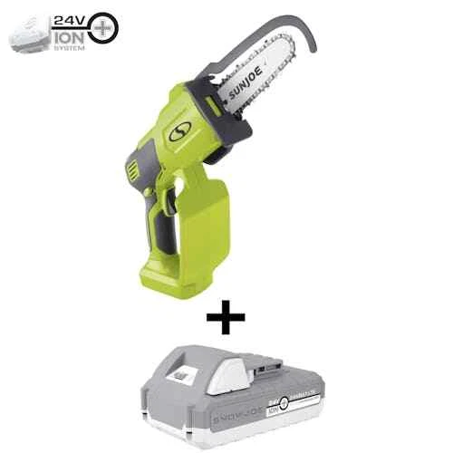 Sun Joe 24V-HCS-LTE 24V 5-Inch Cordless Handheld Chainsaw Green (Refurbished)