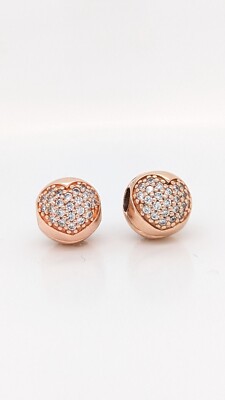 Authentic Pandora Rose Gold Plated Love of My Life Heart CZ Pave