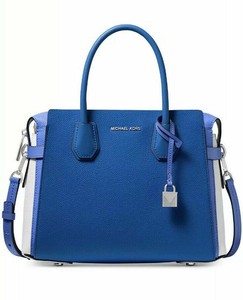 mercer belted tricolor pebble leather satchel