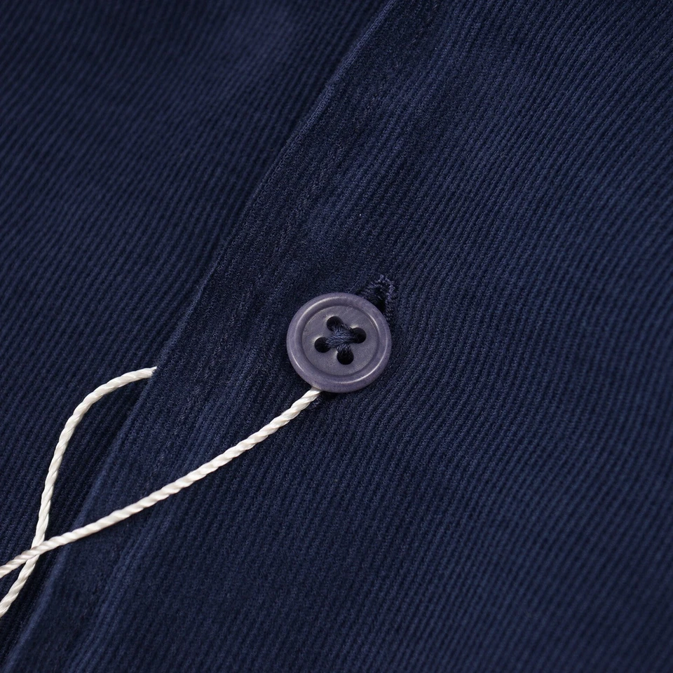 Camisa-Chaqueta Luigi Borrelli Azul Marino Ligera Sin Forro Pana Algodón L Nueva con Etiquetas Foto 3 de 4