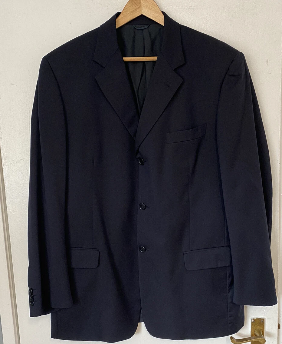 Cerruti 1881 EU 52 UK 42 L NAVY Blue Pure Wool Blazer Smart