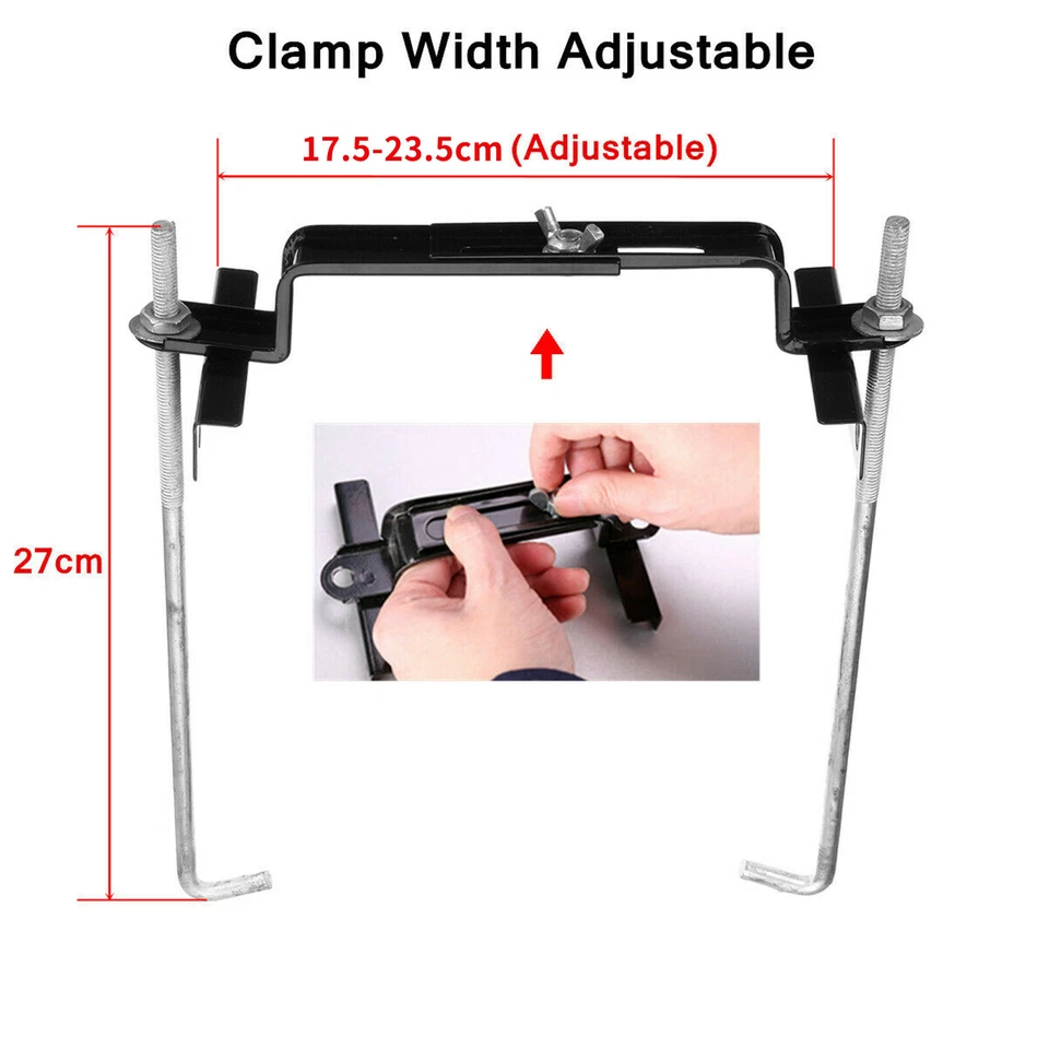 Car Storage Battery Holder Hold Down Tray Adjustable Bracket 27cm Screw Rod ABS - Изображение 3 из 4