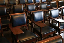 Empty Student Desks Seating College Classroom Lecture Hall Photo Poster 18x12