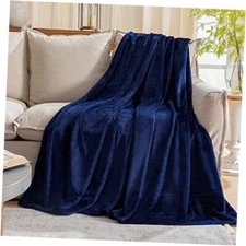 Fleece Plush Throw Blanket(50 by 60 Inches),Super Soft Throw(50"×60") Navy Blue