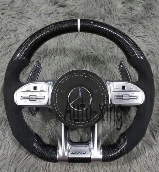 100%AMG Carbon Fiber Steering Wheel for Mercedes-Benz AMG A B C S G E Old to New - Bild 3 von 4