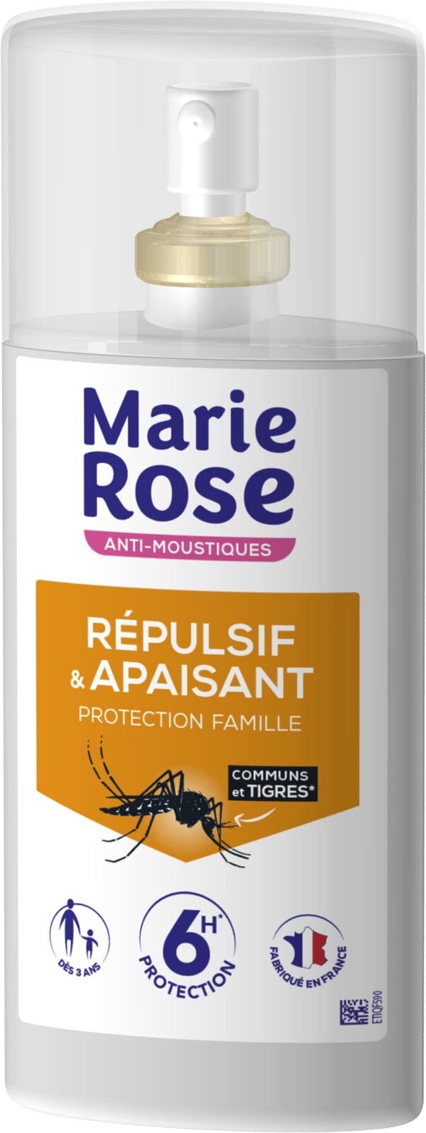 Répulsif Moustique Commun Marie Rose Spray de 100ml pour Soirées en Terrasse