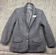 Vintage James Dalgliesh Womens Blazer Jacket Wool Gray Size 14 Scotland Made