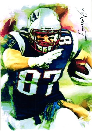 Rob Gronkowski 2015 Authentic Artist Signed Limited Edition Print Card 1 of 25