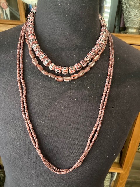 Handmade Vintage Group of Tribal Millefiori Beaded Necklaces/ Film Collection
