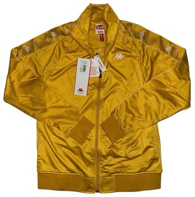 Kappa 222 Banda Dullow Yellow White Logo Zip-Up Track Jacket Men's Size Medium