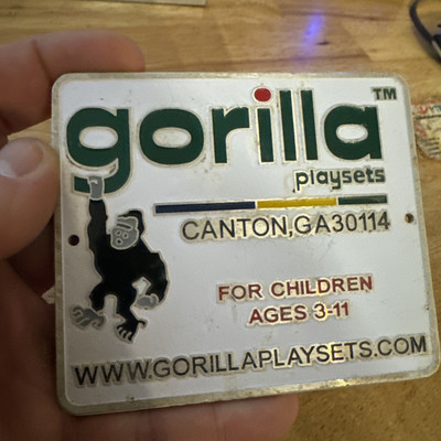 Gorilla Play Sets Plaque Sign Canton Georgia Toy Collector Monkey Chimpanzee