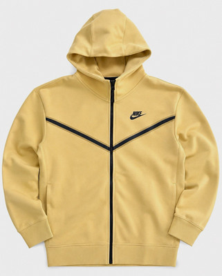Nike Herren Kapuzenpullover Gr.M Gold mit Kapuze, Taschen, Logo, Reißverschluss