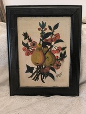 Tableau peinture huile sur toile, signé Chavanne, daté 1898 " Fleurs de poirier